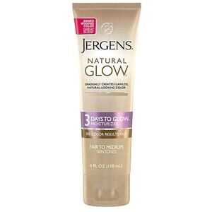 Jergens Natural Glow 3 Days To Glow Moisturizer Fair to Medium  Skin Tones, 4oz
